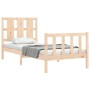 Bed frame with solid wood headboard 100x200 cm by , Beds and slatted bases - Ref: Foro24-3192221, Price: 128,49 €, Discount: %