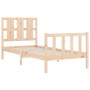 Bed frame with solid wood headboard 100x200 cm by , Beds and slatted bases - Ref: Foro24-3192221, Price: 128,49 €, Discount: %