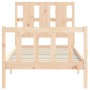 Bed frame with solid wood headboard 100x200 cm by , Beds and slatted bases - Ref: Foro24-3192221, Price: 128,49 €, Discount: %