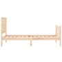 Bed frame with solid wood headboard 100x200 cm by , Beds and slatted bases - Ref: Foro24-3192221, Price: 128,49 €, Discount: %