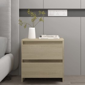 Mesita de noche madera ingeniería roble Sonoma 45x34,5x44,5 cm de vidaXL, Mesitas de noche - Ref: Foro24-809851, Precio: 47,4...