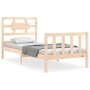 Estructura de cama con cabecero madera maciza 100x200 cm de , Camas y somieres - Ref: Foro24-3192546, Precio: 120,99 €, Descu...