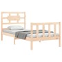 Estructura de cama con cabecero madera maciza 100x200 cm de , Camas y somieres - Ref: Foro24-3192546, Precio: 120,99 €, Descu...