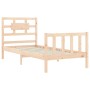 Estructura de cama con cabecero madera maciza 100x200 cm de , Camas y somieres - Ref: Foro24-3192546, Precio: 120,99 €, Descu...