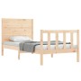 Single bed frame with solid wood headboard by , Beds and slatted bases - Ref: Foro24-3192711, Price: 117,77 €, Discount: %