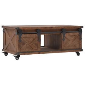 Mesa de centro de madera maciza de abeto marrón 91x51x38 cm de vidaXL, Mesas de centro - Ref: Foro24-246119, Precio: 223,21 €...