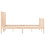 Bed frame with solid wood headboard 140x200 cm by , Beds and slatted bases - Ref: Foro24-3192751, Price: 154,69 €, Discount: %