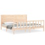 Estructura de cama de matrimonio con cabecero madera maciza de , Camas y somieres - Ref: Foro24-3192766, Precio: 199,29 €, De...