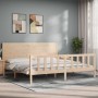 Estructura de cama de matrimonio con cabecero madera maciza de , Camas y somieres - Ref: Foro24-3192766, Precio: 199,29 €, De...