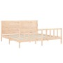 Estructura de cama de matrimonio con cabecero madera maciza de , Camas y somieres - Ref: Foro24-3192766, Precio: 199,29 €, De...