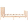 Estructura de cama de matrimonio con cabecero madera maciza de , Camas y somieres - Ref: Foro24-3192766, Precio: 199,29 €, De...