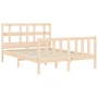 Double bed frame with solid wood headboard by , Beds and slatted bases - Ref: Foro24-3192986, Price: 152,99 €, Discount: %