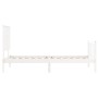 Estructura de cama individual con cabecero madera maciza blanco de , Camas y somieres - Ref: Foro24-3193362, Precio: 105,56 €...