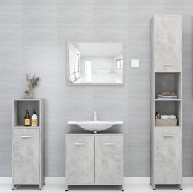 Bathroom furniture set 4 pieces engineered wood gray concrete by , Bathroom furniture - Ref: Foro24-3056884, Price: 180,80 €,...