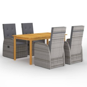 Juego de comedor para jardín 5 piezas gris de , Conjuntos de jardín - Ref: Foro24-3067814, Precio: 727,10 €, Descuento: %