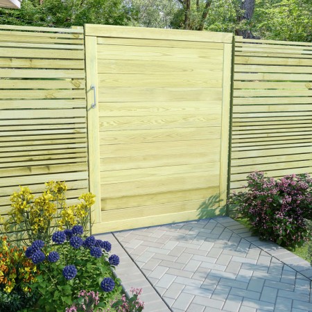 Puerta de valla de jardín madera pino impregnada 125x100 cm de vidaXL, Puertas de jardín - Ref: Foro24-45334, Precio: 95,99 €...