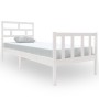 Solid white pine wood bed frame 75x190 cm by , Beds and slatted bases - Ref: Foro24-3101309, Price: 106,99 €, Discount: %