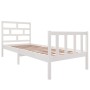 Solid white pine wood bed frame 75x190 cm by , Beds and slatted bases - Ref: Foro24-3101309, Price: 106,99 €, Discount: %