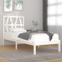 Solid white pine wood bed frame 75x190 cm by , Beds and slatted bases - Ref: Foro24-3103959, Price: 81,29 €, Discount: %