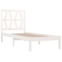 Estructura de cama madera maciza de pino blanco 75x190 cm de , Camas y somieres - Ref: Foro24-3103959, Precio: 81,29 €, Descu...