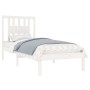 Estructura de cama madera maciza individual blanco 75x190 cm de , Camas y somieres - Ref: Foro24-3104024, Precio: 82,99 €, De...