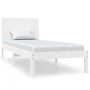 Estructura de cama madera maciza individual blanco 75x190 cm de , Camas y somieres - Ref: Foro24-3104114, Precio: 117,68 €, D...