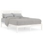 Small double bed frame white solid wood 120x190cm by , Beds and slatted bases - Ref: Foro24-3104189, Price: 123,27 €, Discoun...