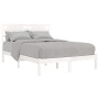 Small double bed frame white solid wood 120x190cm by , Beds and slatted bases - Ref: Foro24-3104189, Price: 123,27 €, Discoun...