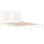 Estructura de cama doble pequeña madera maciza blanca 120x190cm de , Camas y somieres - Ref: Foro24-3104189, Precio: 123,27 €...