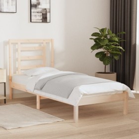 Estructura de cama madera maciza 75x190 cm de , Camas y somieres - Ref: Foro24-3104308, Precio: 74,99 €, Descuento: %