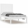 White single solid wood bed frame 75x190 cm by , Beds and slatted bases - Ref: Foro24-3104374, Price: 108,30 €, Discount: %