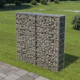 Gabion wall with galvanized steel covers 100x20x100 cm by vidaXL, fence panels - Ref: Foro24-143578, Price: 62,06 €, Discount: %