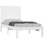 White single solid wood bed frame 75x190 cm by , Beds and slatted bases - Ref: Foro24-3104374, Price: 108,30 €, Discount: %