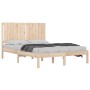 Solid pine wood bed frame 140x200 cm by , Beds and slatted bases - Ref: Foro24-3104413, Price: 131,79 €, Discount: %