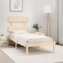 Solid wood bed frame 75x190 cm by , Beds and slatted bases - Ref: Foro24-3104633, Price: 75,99 €, Discount: %