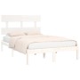 Estructura de cama doble pequeña madera maciza blanca 120x190cm de , Camas y somieres - Ref: Foro24-3104644, Precio: 115,76 €...