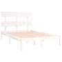 Estructura de cama doble pequeña madera maciza blanca 120x190cm de , Camas y somieres - Ref: Foro24-3104644, Precio: 115,76 €...