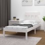 White single solid wood bed frame 75x190 cm by , Beds and slatted bases - Ref: Foro24-3104699, Price: 85,22 €, Discount: %