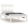 White single solid wood bed frame 75x190 cm by , Beds and slatted bases - Ref: Foro24-3104699, Price: 85,22 €, Discount: %