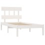 White single solid wood bed frame 75x190 cm by , Beds and slatted bases - Ref: Foro24-3104699, Price: 85,22 €, Discount: %