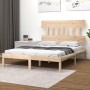 Solid pine wood bed frame 160x200 cm by , Beds and slatted bases - Ref: Foro24-3104748, Price: 123,92 €, Discount: %