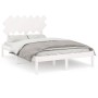 Estructura cama doble pequeña madera maciza blanco 120x190 cm de , Camas y somieres - Ref: Foro24-3104839, Precio: 116,99 €, ...