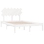 Estructura cama doble pequeña madera maciza blanco 120x190 cm de , Camas y somieres - Ref: Foro24-3104839, Precio: 116,99 €, ...