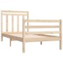 Solid wood bed frame 75x190 cm by , Beds and slatted bases - Ref: Foro24-3105275, Price: 101,43 €, Discount: %