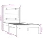 Estructura de cama madera maciza 75x190 cm de , Camas y somieres - Ref: Foro24-3105495, Precio: 84,99 €, Descuento: %