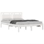 Estructura de cama doble pequeña madera maciza blanca 120x190cm de , Camas y somieres - Ref: Foro24-3105506, Precio: 126,25 €...