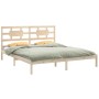 Solid pine wood bed frame 160x200 cm by , Beds and slatted bases - Ref: Foro24-3105675, Price: 130,21 €, Discount: %