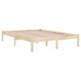 Solid pine wood bed frame 160x200 cm by , Beds and slatted bases - Ref: Foro24-3105675, Price: 130,21 €, Discount: %