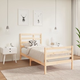 Solid wood bed frame 75x190 cm by , Beds and slatted bases - Ref: Foro24-3105820, Price: 97,99 €, Discount: %