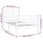 Estructura de cama madera maciza 75x190 cm de , Camas y somieres - Ref: Foro24-3105820, Precio: 98,05 €, Descuento: %